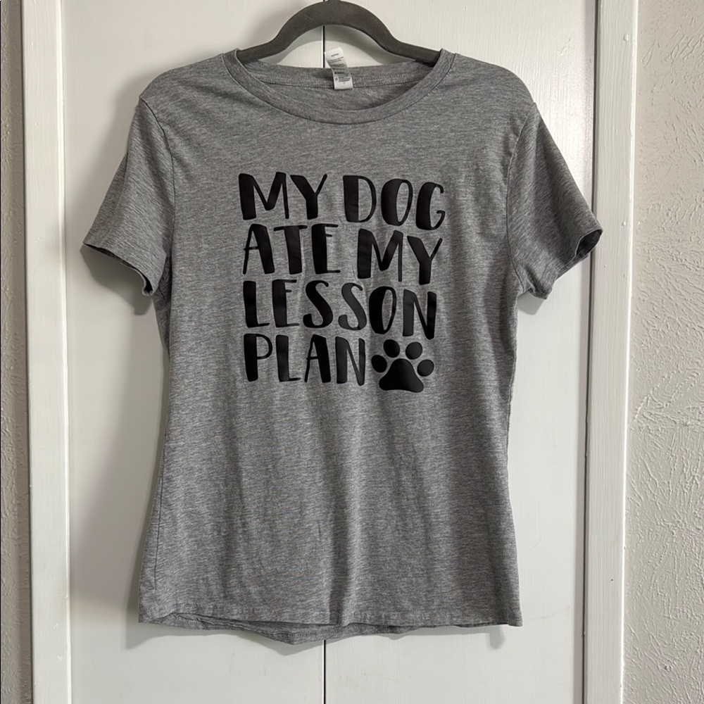 Gray Teacher Dog Lover T-Shirt